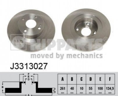 Гальмівні диски NIPPARTS J3313027