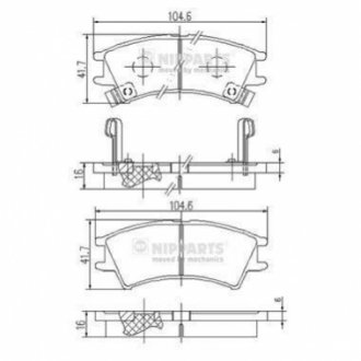 Тормозные колодки дисковые NIPPARTS J3600524