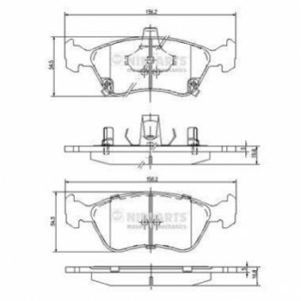 Гальмівні колодки дискові NIPPARTS J3602080