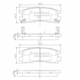 Гальмівні колодки дискові NIPPARTS J3615003