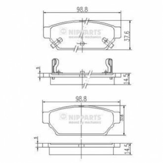 Тормозные колодки дисковые NIPPARTS J3615004