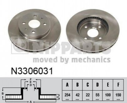 Тормозные диски NIPPARTS N3306031 (фото 1)