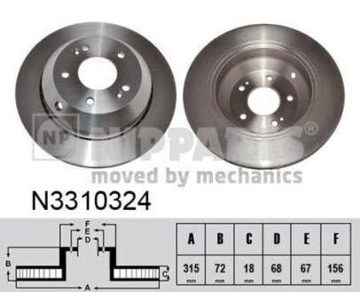 Гальмiвнi диски NIPPARTS N3310324