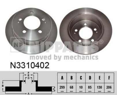 Тормозные диски задние NIPPARTS N3310402