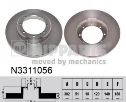 Тормозные диски NIPPARTS N3311056 (фото 1)