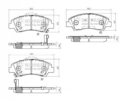 Гальмівні колодки дискові NIPPARTS N3600555