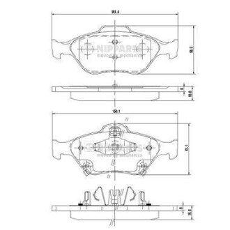 Гальмівні колодки дискові NIPPARTS N3602130