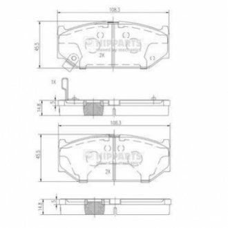 Гальмівні колодки дискові NIPPARTS N3608031