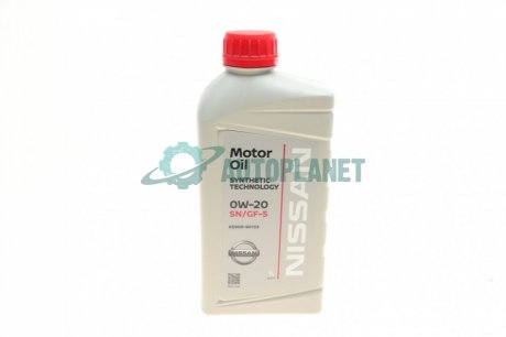 Масло 0W20 Motor Oil (1L) (SN/GF-5) NISSAN KE90090133 (фото 1)