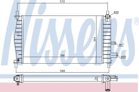 Радіатор охолоджування NISSENS 62085A