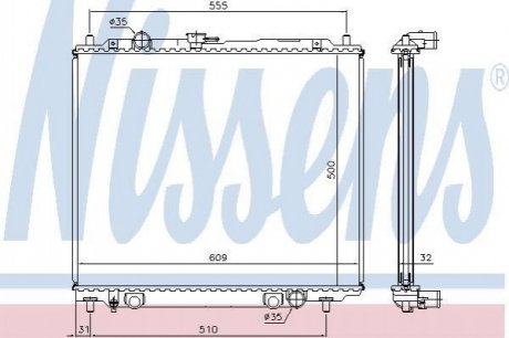 Радиатор системы охлаждения NISSENS 62801