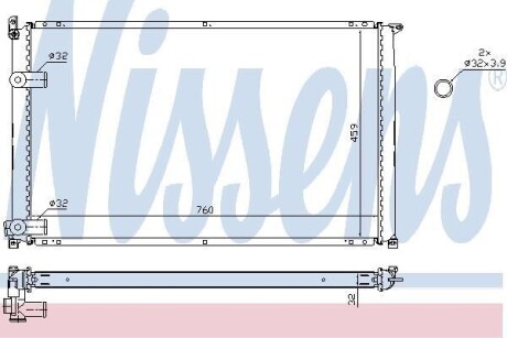 Радіатор охолодження двигуна OPEL MOVANO (1999) 2.5 NISSENS 63935A