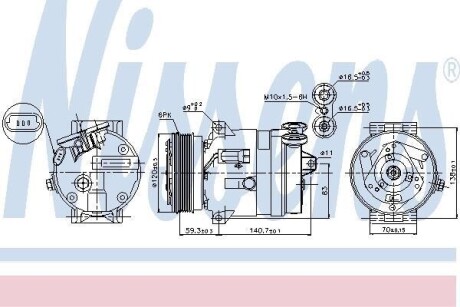 OPEL компресор кондиціонера VECTRA B, SAAB, CADILLAC NISSENS 89057