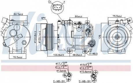 Компресор кондиціонера Hyundai Ix35/tucson 09-/Kia Sportage 10- NISSENS 890651 (фото 1)