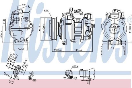 Компрессор кондиционера First Fit NISSENS 89384