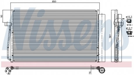 Радиатор кондиционера BMW 5 E60-E61/BMW7 E65-E66-E67-E68 NISSENS 94747