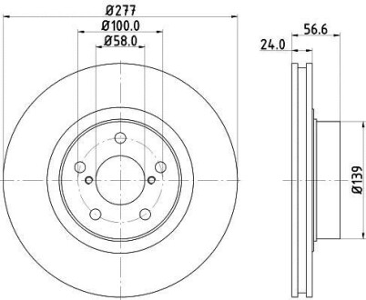 Диск гальмівний передній Subaru Forester, Impreza, Legacy 2.0, 2.2 (02-) Nisshinbo ND7003K