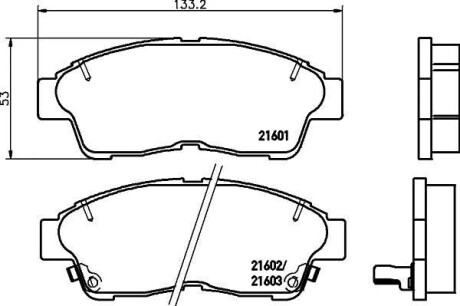 Колодки гальмові дискові передні Toyota Corolla, RAV-4 1.6, 1.9, 2.0 (97-00) Nisshinbo NP1000