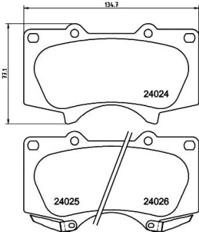 Колодки тормозные MITSUBISHI/TOYOTA Pajero/Land Cruiser "F "96>> Nisshinbo NP1012SC