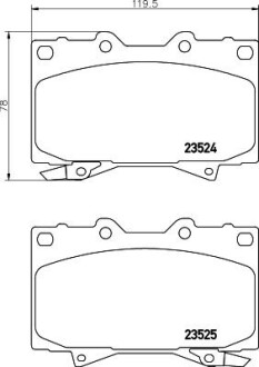 Колодки тормозные дисковые передние Strong Ceramic Land Cruiser (J100) (98-07) Nisshinbo NP1018SC