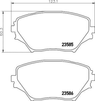 Колодки тормозные дисковые передние Toyota RAV-4 1.8, 2.0 2.4 (00-05) Nisshinbo NP1036 (фото 1)