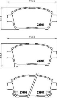 Гальмівні колодки TOYOTA Soluna/Yaris/Corolla \'\'F \'\'1.0i-1.5i \'\'>>05 Nisshinbo NP1054