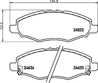 Колодки тормозные дисковые передние Toyota Hilux 2.5 (04-) Nisshinbo NP1057