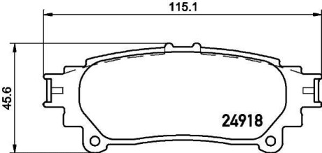 Колодки тормозные дисковые задние Lexus 270, 350, 450h (08-15)/Toyota Highlander 2.0, 3.5 (15-) Nisshinbo NP1111