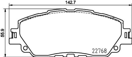 Колодки тормозные дисковые передние Toyota Camry V7 (17-)/ Toyota RAV-4 (17-) Nisshinbo NP1167