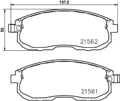 Колодки тормозные дисковые передние Nissan Juke, Tiida 1.5, 1.6 (10-) Nisshinbo NP2044