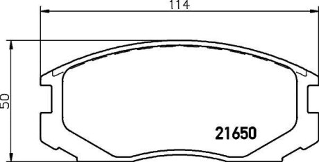 Колодки гальмові дискові передні Mitsubishi Colt 1.3, 1.5 (00-03)/Daihatsu Terios 1.3, 1.5 (06-) Nisshinbo NP3003