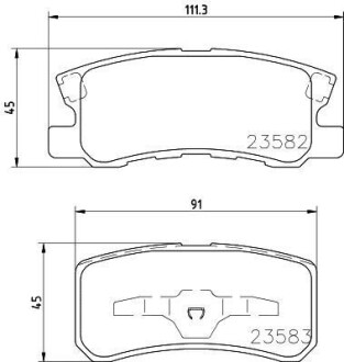 Гальмівні колодки CITROEN/DODGE/HYUNDAI/JEEP/MITSUBISHI/PEUGEOT "R "90>> Nisshinbo NP3004