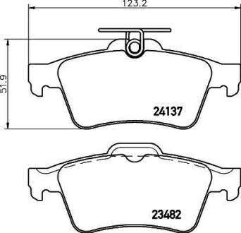 Колодки гальмівні задні дискові Renault Laguna II/Mazda 3 1.6, 1.8, 2.0 (05-) Nisshinbo NP5009