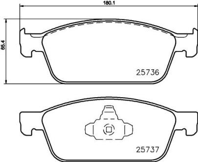 Колодки гальмові дискові передні Strong Ceramic Ford Kuga II (12-), Ford Focus III (10-) Nisshinbo NP5074SC