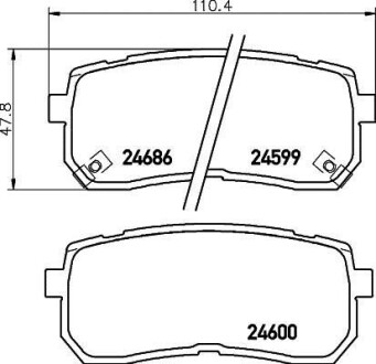 Колодки тормозные HYUNDAI/KIA H-1 Cargo (TQ); H-1 Travel (TQ); ix55; CARNIVAL / GRAND CARNIV Nisshinbo NP6033