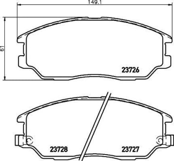 Колодки гальмові дискові передні Hyundai Terracan 2.9, 3.5 (03-06) Nisshinbo NP6092