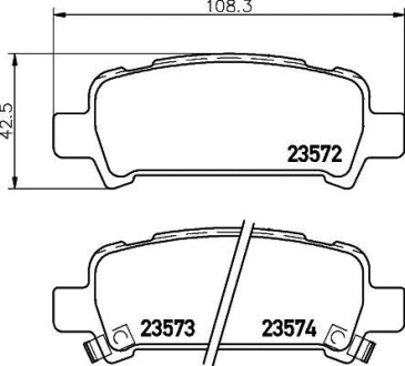 Гальмівні колодки SUBARU Forester/Impreza/Legacy/Outback "R "92-10 Nisshinbo NP7003