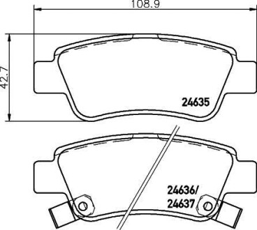 Гальмівні колодки HONDA CR-V "R "06>> Nisshinbo NP8014