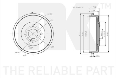Гальмівний барабан NK 252550