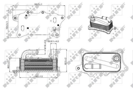 Радіатор масляний Audi A4/A5/A6/A7/A8/Q7 3.0 TFSI 10-19 (теплообмінник) NRF 31270