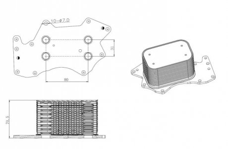 Радиатор масляный Audi A4/A6/A8/Q7/VW Touareg 2.7TDI/3.0TDI/3.0 V6 04-11 (теплообменник) NRF 31816 (фото 1)