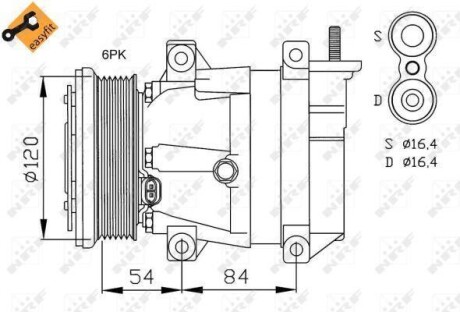 Компресор кондиціонера Chevrolet Lacetti/Nubira 1.4-1.8i 05-11 NRF 32484