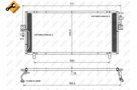 Радиатор кондиционера Nissan Primera 1.6 16V-2.0 16V/2.0TD 96-02 NRF 35195 (фото 1)