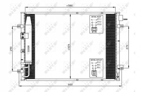 Конденсатор кондиціонера KIA Sorento 2.5D 03- (вир-во) NRF 35515