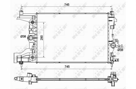 Радіатор охолодження Opel Astra J/Chevrolet Cruze 1.6/1.8 09- NRF 53122