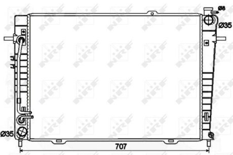 Радіатор охолодження Hyundai Tucson 2.0 CRDi/2.0/2.7 04-/KIA Sportage 2.0 CRDi 04- (АКПП) NRF 53498