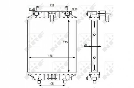 Радіатор охолодження Audi A1/A3/Seat Leon/Skoda Superb/VW Golf/Passat 2.0 12- NRF 59125 (фото 1)