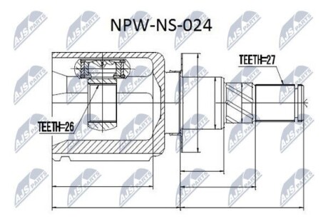 ШРКШ внутр. Nissan Navara, Np300 Navara, Pathfinder III 2.5D 11.01- Nty NPW-NS-024