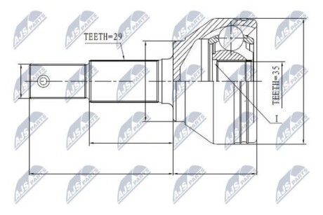 ШРКШ зовн. 29x35x56mm Nissan Qashqai 1.5DCI-2.0 07- Nty NPZ-NS-084 (фото 1)