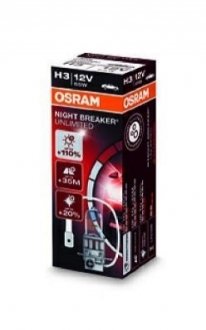 Лампа головного світла H3 55W Night Breaker Unlimited +100% OSRAM 64151NBU